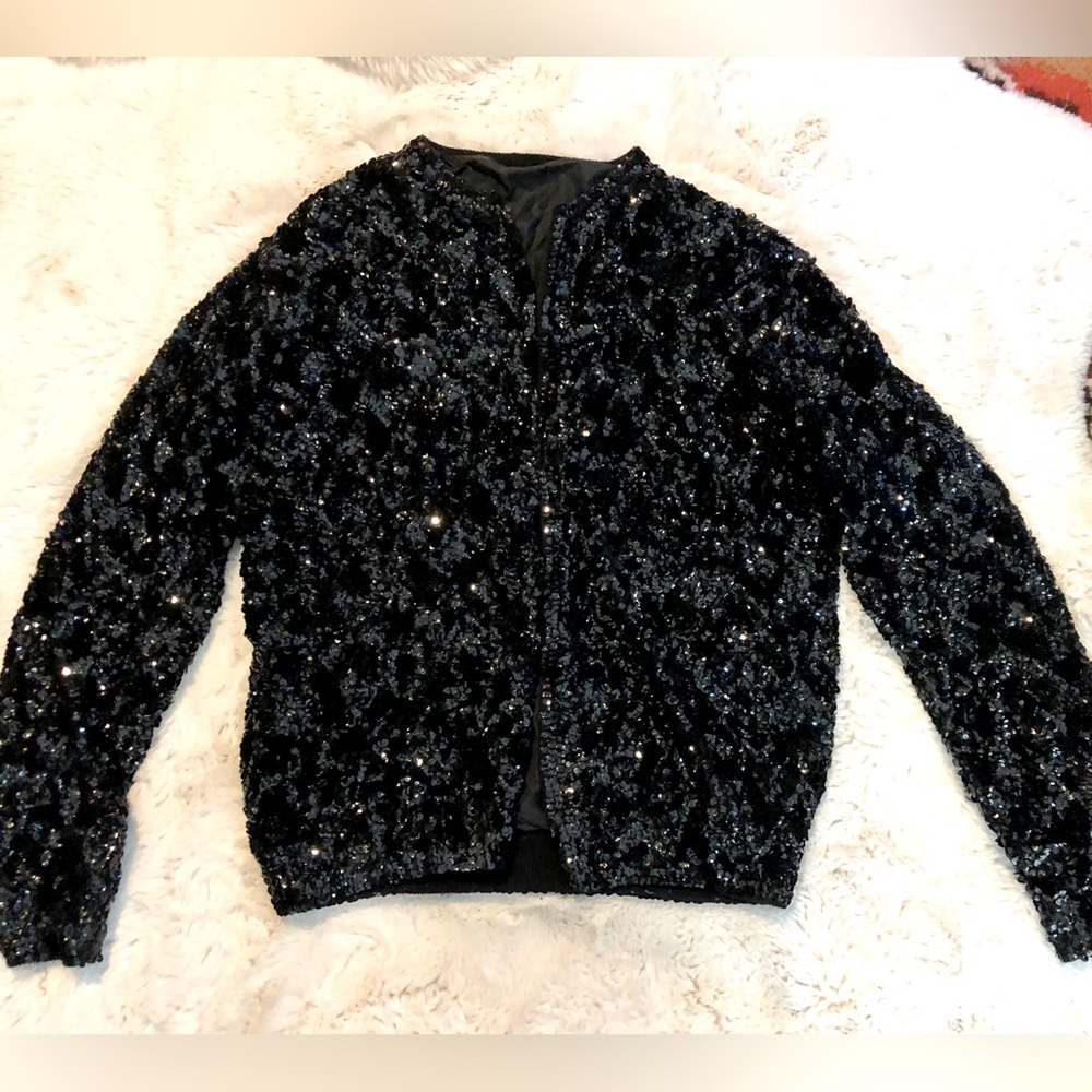 Black sequin cardigan